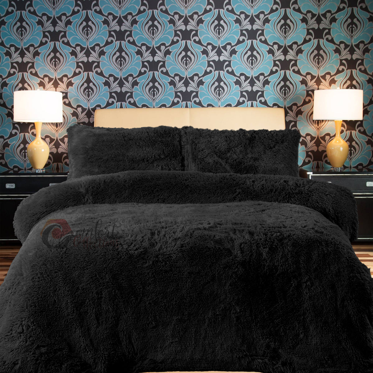 Black teddy bear duvet set hot sale