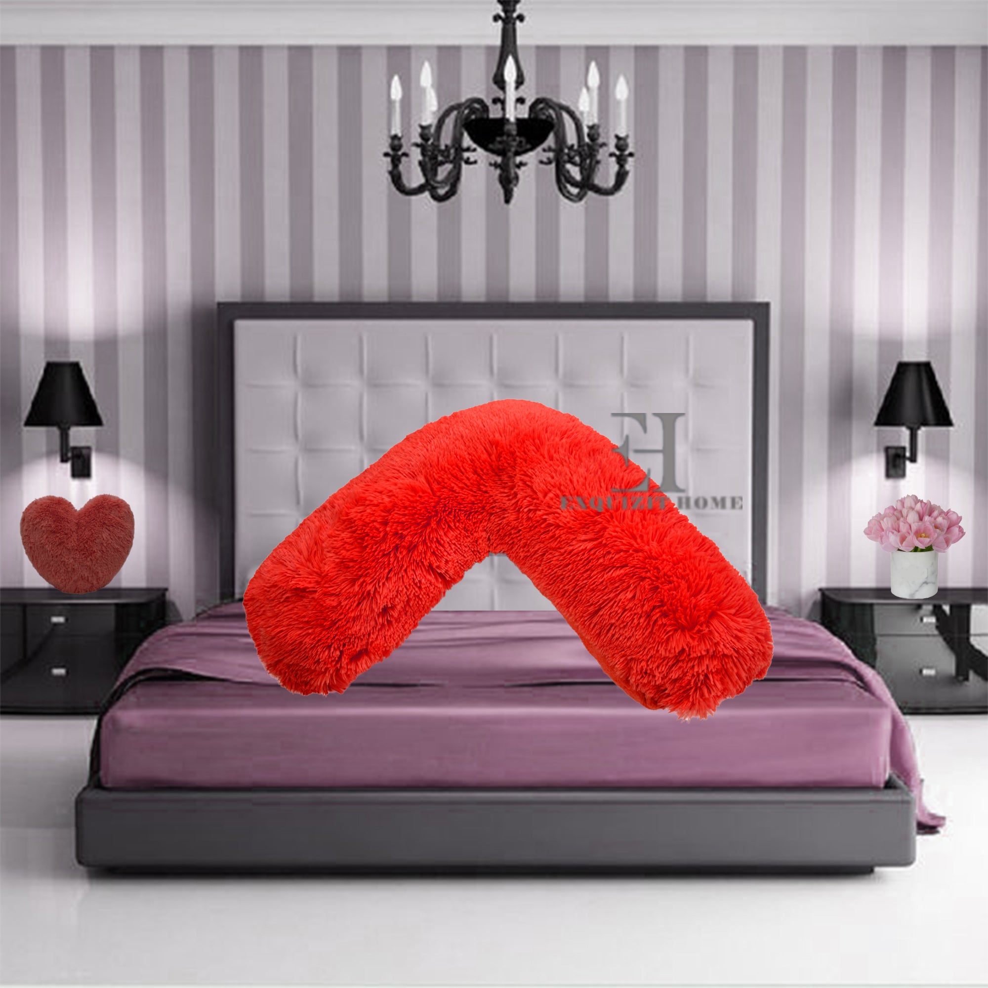 Fluffy v shaped pillowcase best sale